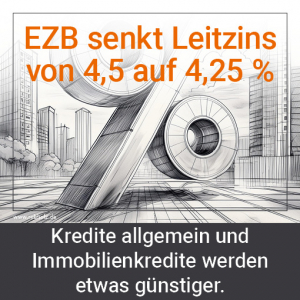 EZB Senkt Leitzins im Euroraum von 4,5 auf 4,25 %