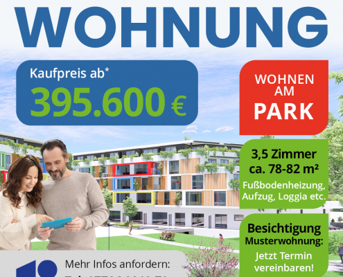 Angebot Neubauwohnung Bad Dürrheim Stadtzentrum, 3,5 Zimmer, ca. 79 qm, Wohnen am Park